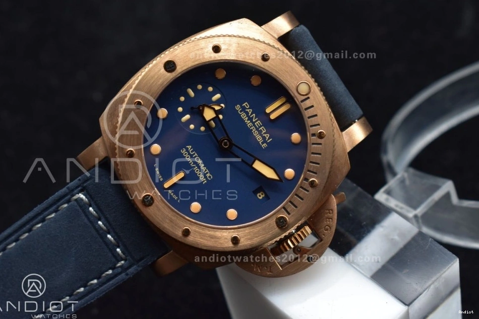W 1:1 Blue Best on PAM1074 Calfskin VSF Blue Edition Bronzo Strap P.900 Clone Dial 0212